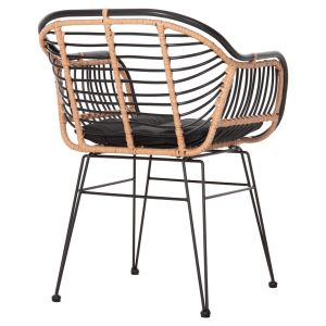 Chair Allegra metal Construction-p,e,ratan in beige and black 58x59x81hcm Hm5663