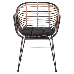 Chair Allegra metal Construction-p,e,ratan in beige and black 58x59x81hcm Hm5663