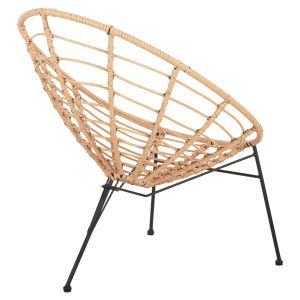 Allegra chair made of black metal-with rattan in beige 73x78x88hcm Hm5458,11