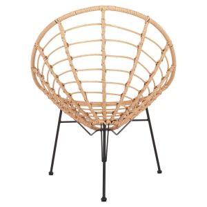 Allegra chair made of black metal-with rattan in beige 73x78x88hcm Hm5458,11