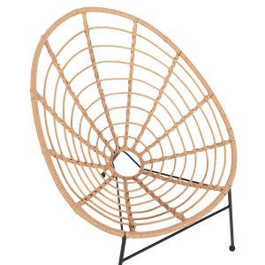 Allegra chair made of black metal-with rattan in beige 73x78x88hcm Hm5458,11