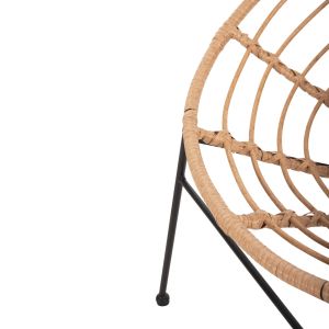Allegra chair made of black metal-with rattan in beige 73x78x88hcm Hm5458,11