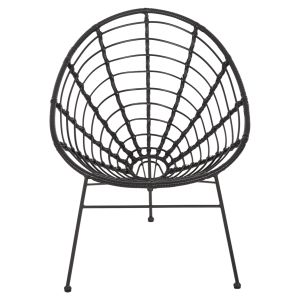 Allegra chair made of black metal-with rattan in black 73x78x88hcm Hm5458,12
