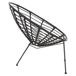 Allegra chair made of black metal-with rattan in black 73x78x88hcm Hm5458,12