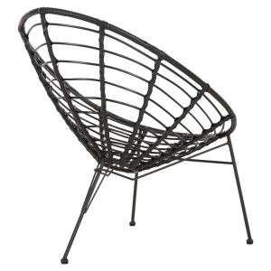 Allegra chair made of black metal-with rattan in black 73x78x88hcm Hm5458,12