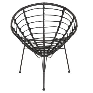 Allegra chair made of black metal-with rattan in black 73x78x88hcm Hm5458,12