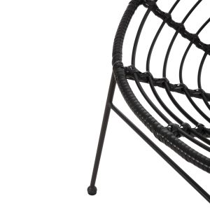 Allegra chair made of black metal-with rattan in black 73x78x88hcm Hm5458,12