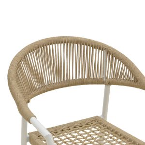 AMMOS CHAIR, ALUMINUM IN WHITE - PE ROPE IN NATURAL COLOR 57X61X82CM