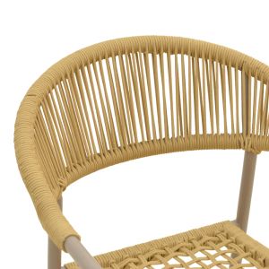 AMMOS CHAIR, ALUMINUM IN NATURAL MOSSY ROPE 57X61X82 CM