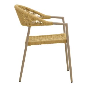 AMMOS CHAIR, ALUMINUM IN NATURAL MOSSY ROPE 57X61X82 CM
