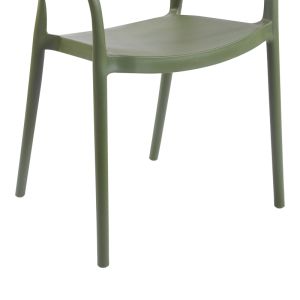 Стол Ankara в маслинено зелен цвят и естествен цвят от ратан, 54x55.5x77см