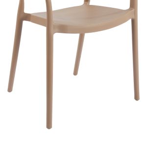 Стол Ankara в цвят мока и естествен цвят, ратан, 54x55.5x77 см