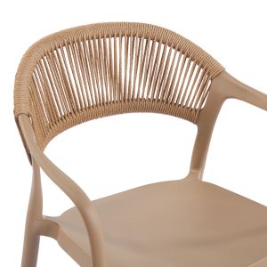 Стол Ankara в цвят мока и естествен цвят, ратан, 54x55.5x77 см