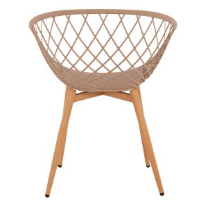 Ariadne chair Rexhm8001,13 made of polypropylene with metal legs cappuccino color 63x56x80hcm