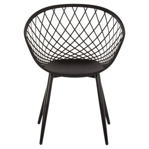 Ariadne chair Rexhm8001,22 made of polypropylene with metal legs in black color 63x56x80hcm