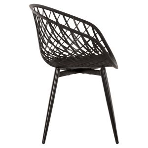 Ariadne chair Rexhm8001,22 made of polypropylene with metal legs in black color 63x56x80hcm