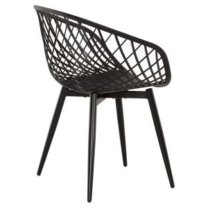 Ariadne chair Rexhm8001,22 made of polypropylene with metal legs in black color 63x56x80hcm
