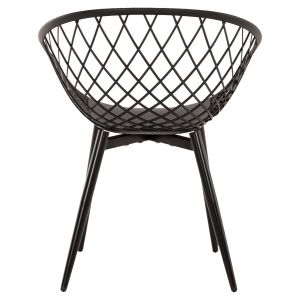 Ariadne chair Rexhm8001,22 made of polypropylene with metal legs in black color 63x56x80hcm
