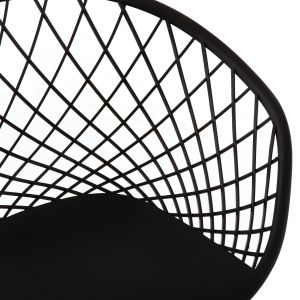 Ariadne chair Rexhm8001,22 made of polypropylene with metal legs in black color 63x56x80hcm
