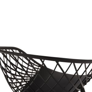 Ariadne chair Rexhm8001,22 made of polypropylene with metal legs in black color 63x56x80hcm