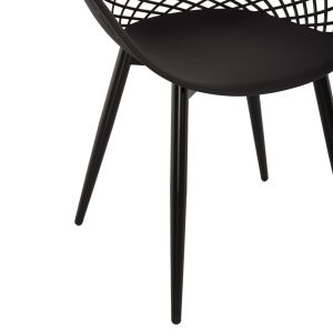 Ariadne chair Rexhm8001,22 made of polypropylene with metal legs in black color 63x56x80hcm
