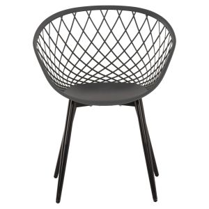 Ariadne chair Rexhm8001,30 made of polypropylene with metal legs in gray color 63x56x80hcm