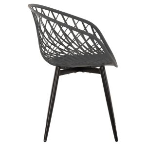Ariadne chair Rexhm8001,30 made of polypropylene with metal legs in gray color 63x56x80hcm