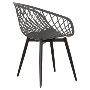 Ariadne chair Rexhm8001,30 made of polypropylene with metal legs in gray color 63x56x80hcm