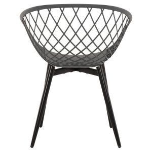 Ariadne chair Rexhm8001,30 made of polypropylene with metal legs in gray color 63x56x80hcm