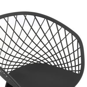 Ariadne chair Rexhm8001,30 made of polypropylene with metal legs in gray color 63x56x80hcm