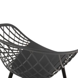 Ariadne chair Rexhm8001,30 made of polypropylene with metal legs in gray color 63x56x80hcm