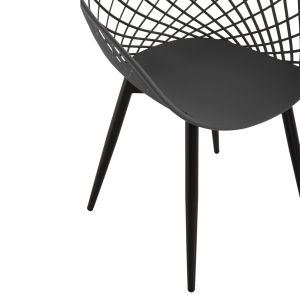 Ariadne chair Rexhm8001,30 made of polypropylene with metal legs in gray color 63x56x80hcm