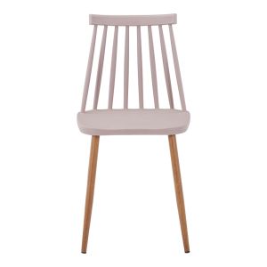 Chair Aurora I Pp in brown shade-natural metal leg 43x48x79cm