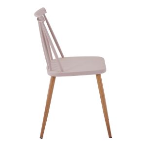 Chair Aurora I Pp in brown shade-natural metal leg 43x48x79cm