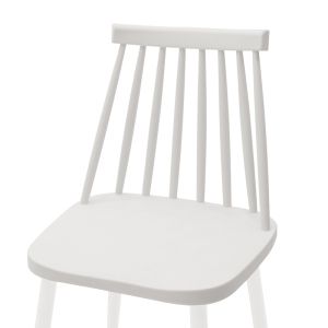 Aurora chair white polypropylene with white legs 42x46x79cm