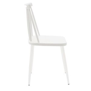 Aurora chair white polypropylene with white legs 42x46x79cm