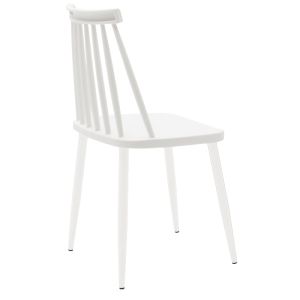 Aurora chair white polypropylene with white legs 42x46x79cm