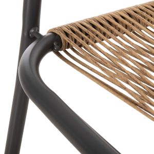 Avril chair metal in gray-synthetic rattan in natural 54.5x56x78h Hm5968