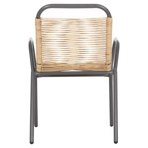 Avril chair metal in gray-synthetic rattan in natural 54.5x56x78h Hm5968