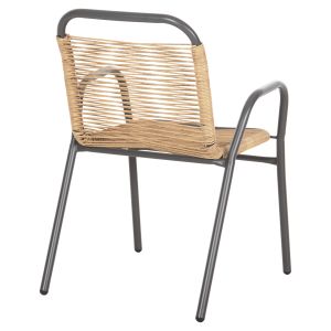 Avril chair metal in gray-synthetic rattan in natural 54.5x56x78h Hm5968