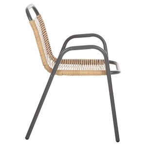 Avril chair metal in gray-synthetic rattan in natural 54.5x56x78h Hm5968