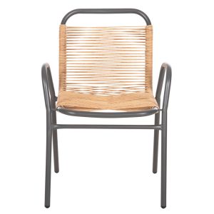 Avril chair metal in gray-synthetic rattan in natural 54.5x56x78h Hm5968