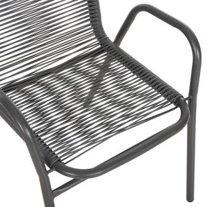 Avril chair metal and synthetic rattan in gray color 54.5x56x78h Hm5968