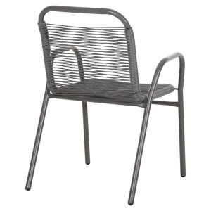 Avril chair metal and synthetic rattan in gray color 54.5x56x78h Hm5968