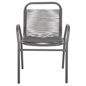 Avril chair metal and synthetic rattan in gray color 54.5x56x78h Hm5968