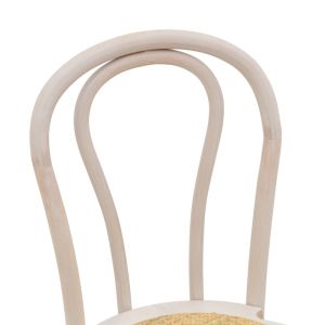 Azhel chair white beech and natural rattan seat 41x50x89cm