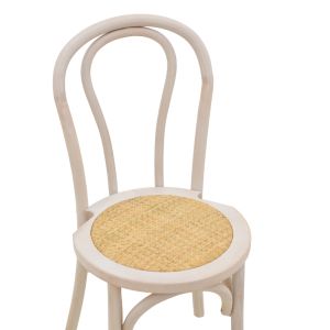 Azhel chair white beech and natural rattan seat 41x50x89cm