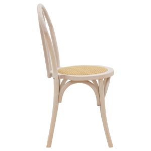Azhel chair white beech and natural rattan seat 41x50x89cm