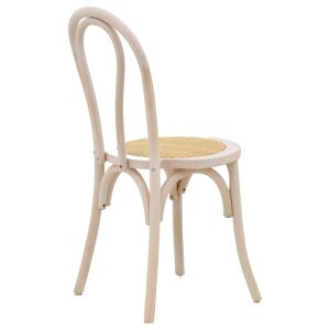 Azhel chair white beech and natural rattan seat 41x50x89cm