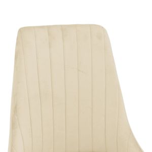 Стол Azori бежова кадифена материя с естествен метален крак 49x55x85см